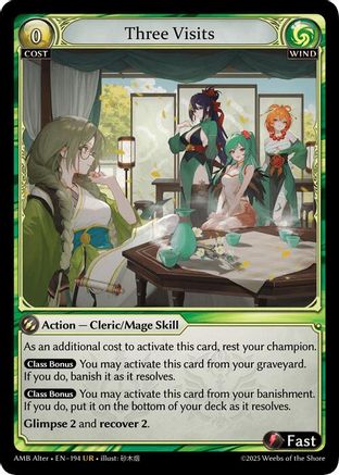 Three Visits (194) - Mortal Ambition Alter Edition Foil