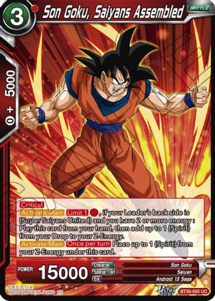Son Goku, Saiyans Assembled (BT30-005) - Three Glorious Fighters
