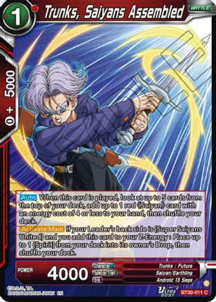 Trunks, Saiyans Assembled (BT30-011) - Three Glorious Fighters Foil