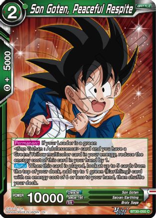 Son Goten, Peaceful Respite (BT30-050) - Three Glorious Fighters Foil