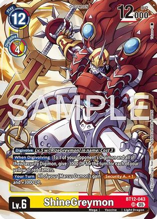 ShineGreymon - BT12-043 (Reprint) (BT12-043) - Advanced Booster Digimon Generation Foil