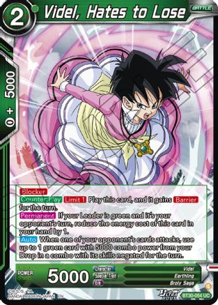 Videl, Hates to Lose (BT30-054) - Three Glorious Fighters Foil