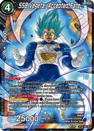 SSB Vegeta, Accepted Fate (BT30-088) - Three Glorious Fighters Foil