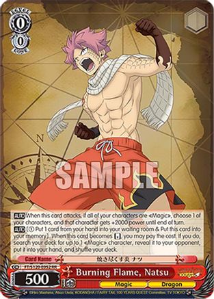 Burning Flame, Natsu (FT/S120-E052 RR) - FAIRY TAIL 100 YEARS QUEST