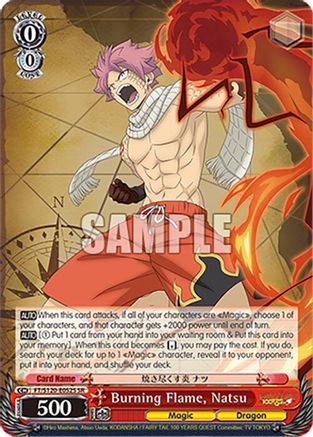 Burning Flame, Natsu (SR) (FT/S120-E052S SR) - FAIRY TAIL 100 YEARS QUEST