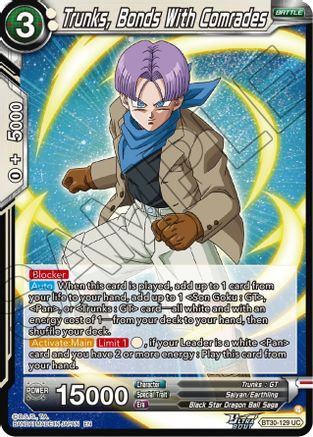 Trunks, Bonds With Comrades (BT30-129) - Three Glorious Fighters