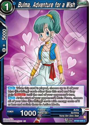 Bulma, Adventure for a Wish (BT30-025) - Three Glorious Fighters Foil