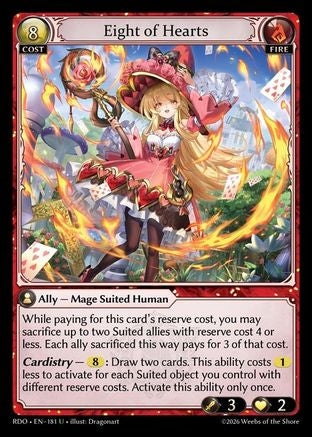 Eight of Hearts (Curio Foil) (181) - Radiant Origins Foil