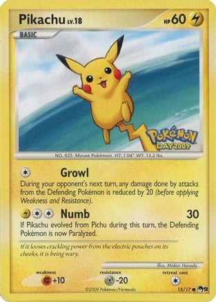 Pikachu (Pokemon Day 2009) 015/017 POP Series 9 - Common