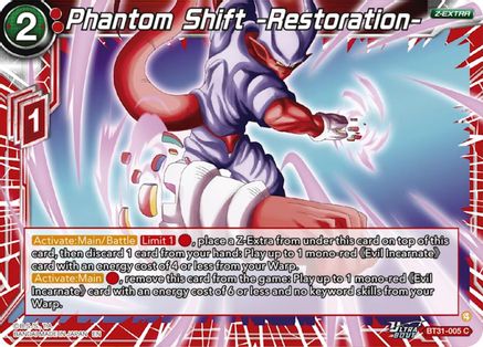 Phantom Shift -Restoration- (BT31-005) - Impact Beyond Dimensions Foil