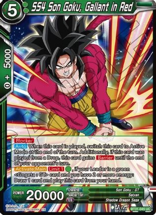 SS4 Son Goku, Gallant in Red (BT31-045) - Impact Beyond Dimensions Foil