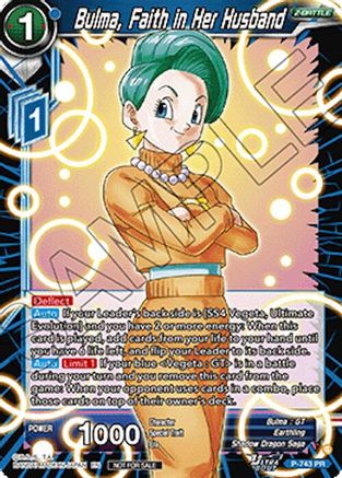 Bulma, Faith in Her Husband (Ultra-Bout Series Tournament Pack Vol.3) (P-743) - Tournament Promotion Cards