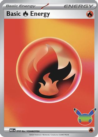 Basic Fire Energy 010 - Holofoil MEE Mega Evolution Energies - Futuristic Rare