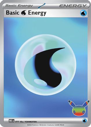 Basic Water Energy 011 - Holofoil MEE Mega Evolution Energies - Futuristic Rare