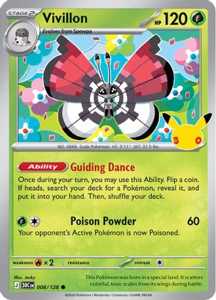 Vivillon 008 - Holofoil ME 30th Celebration - Common