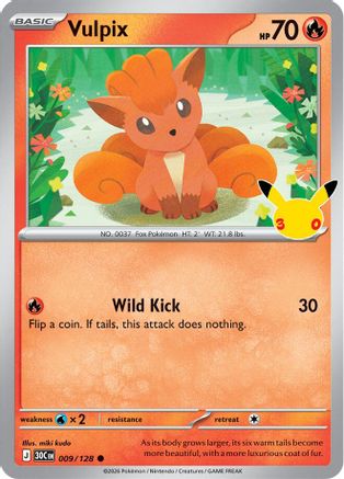 Vulpix 009 - Holofoil ME 30th Celebration - Common