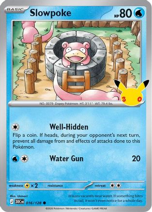 Slowpoke 016 - Holofoil ME 30th Celebration - Common