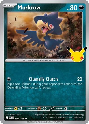 Murkrow 093 - Holofoil ME 30th Celebration - null