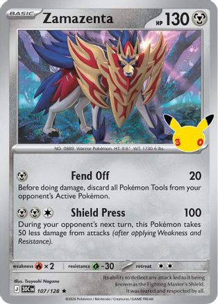 Zamazenta 107 - Holofoil ME 30th Celebration - Rare