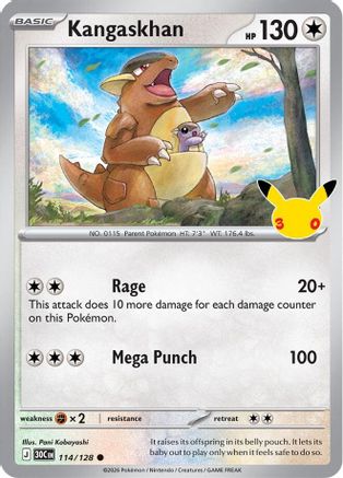 Kangaskhan 114 - Holofoil ME 30th Celebration - Common
