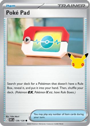 Poke Pad 126 - Holofoil ME 30th Celebration - Common