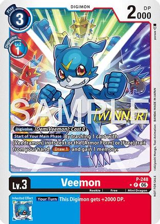 Veemon (Official Store Tournament 2026 Vol. 4 Winner) (P-248) - Digimon Promotion Cards Foil