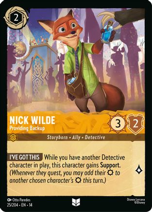 Nick Wilde - Providing Backup (25/204) - Hyperia City Cold Foil