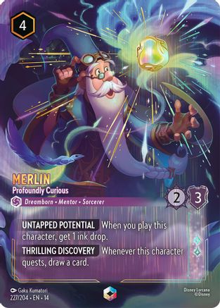 Merlin - Profoundly Curious (Enchanted) (227/204) - Hyperia City Holofoil