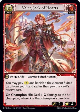 Valet, Jack of Hearts (278) - Distorted Reflections Alter Edition Foil
