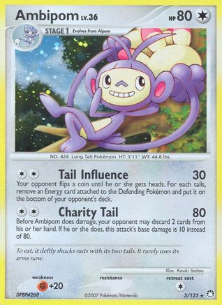 Ambipom 003/123 - Holofoil Mysterious Treasures - Holo Rare