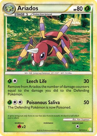 Ariados 015 - Reverse Holofoil HeartGold SoulSilver - Rare