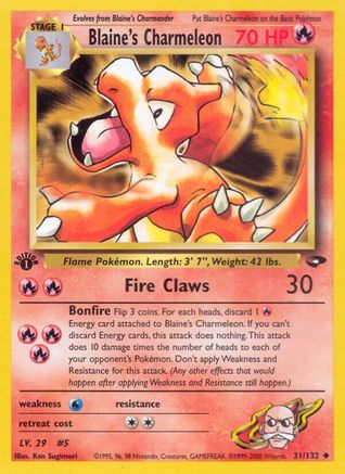 Blaine's Charmeleon 031/132 - 1st Edition Gym Challenge - Uncommon