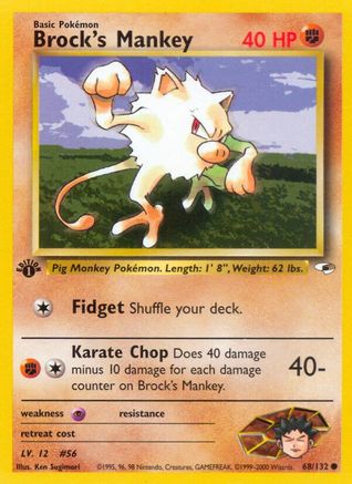 Brock's Mankey (68) 068/132 - Unlimited Gym Heroes - Common