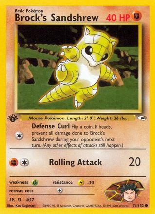 Brock's Sandshrew (71) 071/132 - Unlimited Gym Heroes - Common