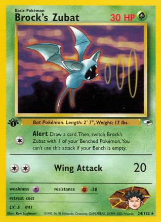 Brock's Zubat (24) 024/132 - 1st Edition Gym Heroes - Rare