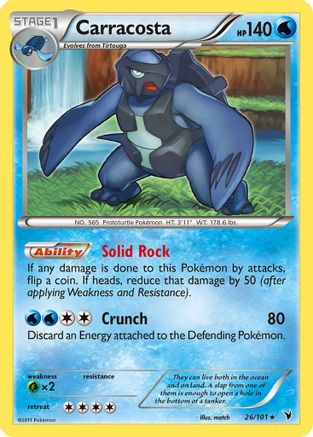Carracosta 026 - Reverse Holofoil Noble Victories - Rare