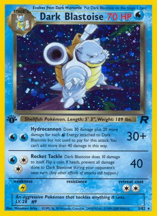 Dark Blastoise (3) 003/82 - 1st Edition Holofoil Team Rocket - Holo Rare