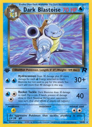 Dark Blastoise (20) 020/82 - Unlimited Team Rocket - Rare