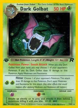 Dark Golbat (7) 007/82 - Unlimited Holofoil Team Rocket - Holo Rare