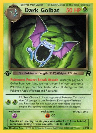 Dark Golbat (24) 024/82 - 1st Edition Team Rocket - Rare
