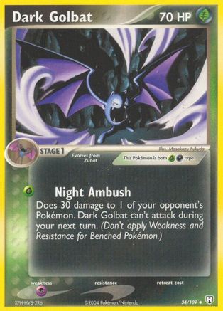 Dark Golbat 034/109 - Reverse Holofoil Team Rocket Returns - Uncommon
