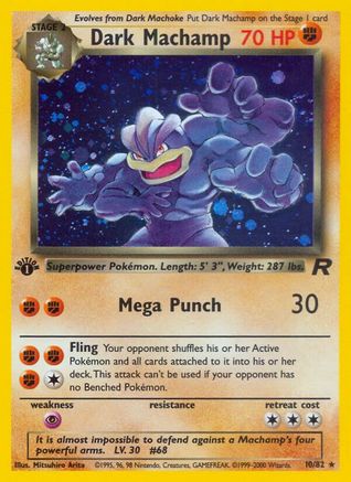 Dark Machamp (10) 010/82 - Unlimited Holofoil Team Rocket - Holo Rare