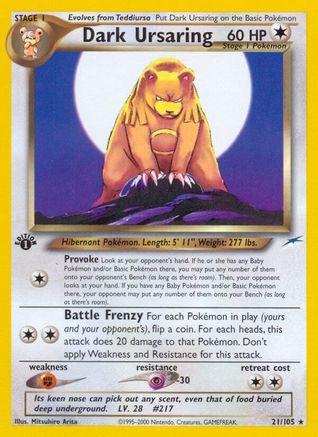 Dark Ursaring 021/105 - 1st Edition Neo Destiny - Rare