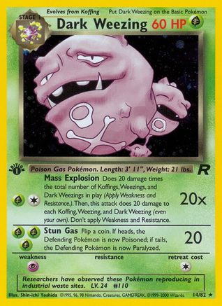 Dark Weezing (14) 014/82 - 1st Edition Holofoil Team Rocket - Holo Rare