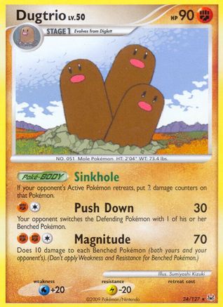 Dugtrio 024 - Reverse Holofoil Platinum - Rare
