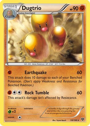 Dugtrio 059 - Reverse Holofoil XY Base Set - Rare