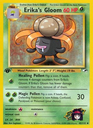 Erika's Gloom (45) 045/132 - 1st Edition Gym Heroes - Uncommon