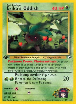 Erika's Oddish (47) 047/132 - Unlimited Gym Heroes - Uncommon