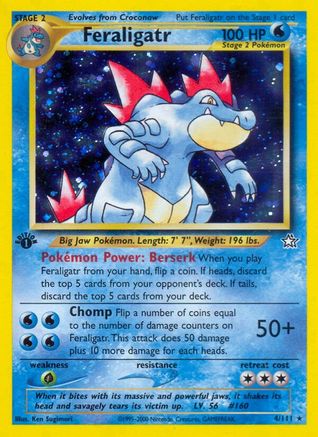 Feraligatr (4) 004/111 - Unlimited Holofoil Neo Genesis - Holo Rare