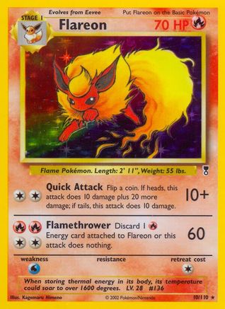 Flareon 010 - Holofoil Legendary Collection - Holo Rare